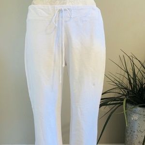 New FRESH PRODUCE Women's White Draw String Waist Capri Pants Size Small S  (V)
